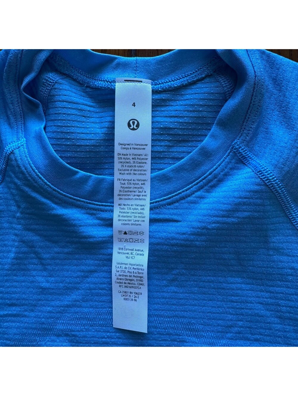 Lululemon Swiftly Tech Cropped Short Sleeve 2.0 Ocean Wave Size 4 NWT - Picture 5 of 5
